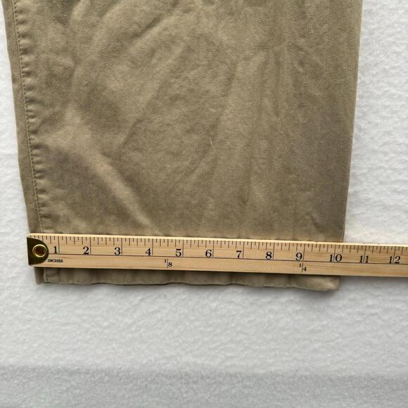 Y2K Banana Republic Men's 35x34 Tan Striped 2008 Khaki Loose Fit Pants 00s - Picture 13 of 14